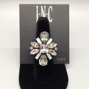 Beautiful Sparkly Statement Ring Black Band